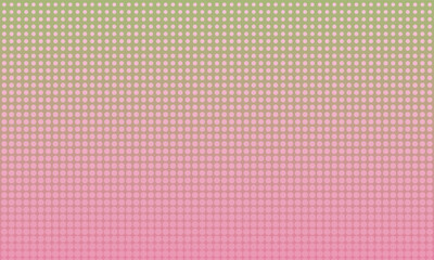 Colorful halftone dot background. Dotted halftone gradient texture. Pink and green fading comic pop art overlay backdrop. Vanishing polka dot background. Repeating dots gradation pattern background