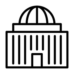 Parliament Building Vector Line Icon Design