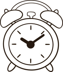 Black line icon of a desk clock
