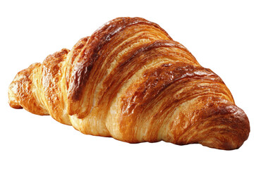 Golden Brown Croissant Pastry Isolated on Black Background Delicious Flaky Texture Perfect for Breakfast or Snack Time Rich Colors and Detailed Form Culinary Delights and Tempting Treats Display
