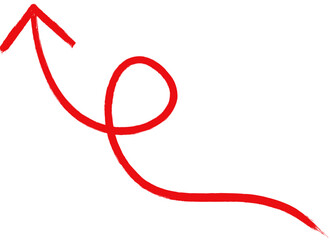 Red Arrows Swirling Hand-drawn Illustration