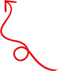 Red Arrows Swirling Hand-drawn Illustration