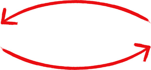 Red Arrows Swirling Hand-drawn Illustration