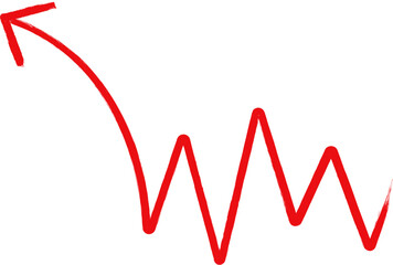 Red Arrows Swirling Hand-drawn Illustration