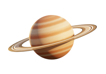 Isolated Planet Saturn with Rings, Outer Space Theme for Posters, Book Covers, Web Design