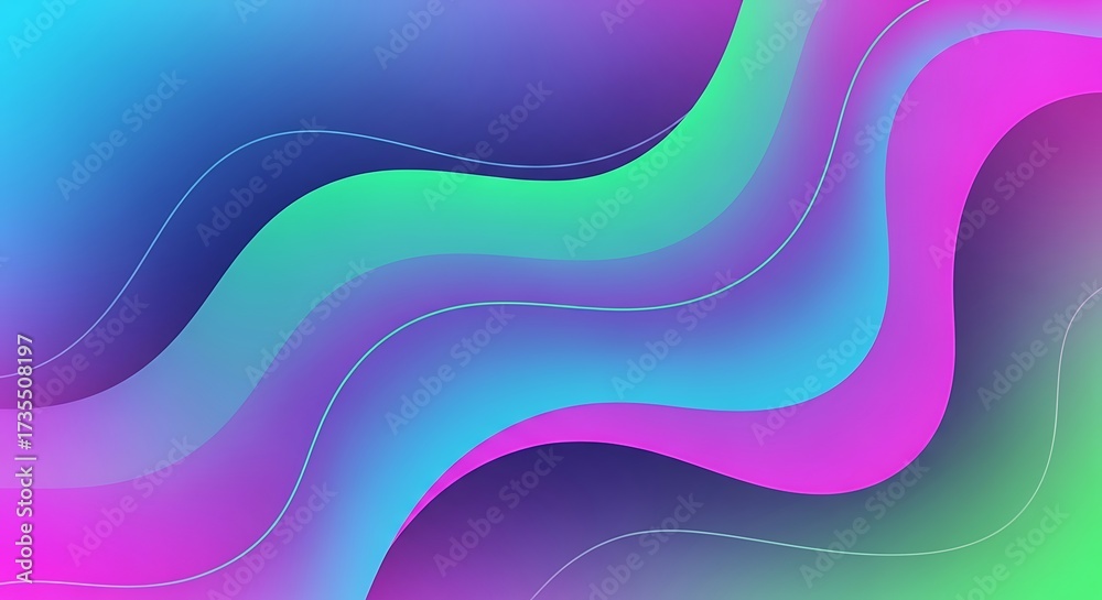 Wall mural abstract colorful wave pattern design with light and line flow for a vibrant artistic backdrop illus