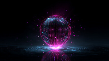 Abstract futuristic globe emitting vibrant light, a high-tech world connection concept for modern technology and innovation projects, perfect for digital design