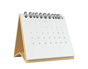 A gold-backed calendar with a white face showing dates, isolated on black