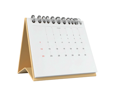 A gold-backed calendar with a white face showing dates, isolated on black