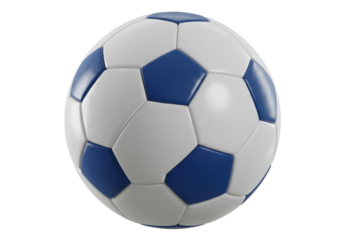 Isolated Soccer Ball with Blue Pentagons, a Round Sport Equipment Ready for Kicking Around