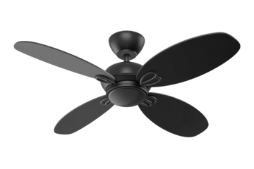Modern black ceiling fan for stylish home comfort and air circulation