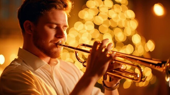 Young trumpet player performing live jazz trumpet performance jazz trumpet player