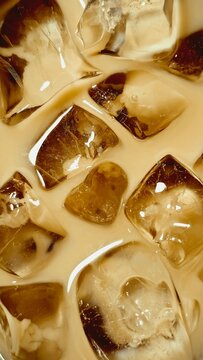 iced coffee latte background closeup
