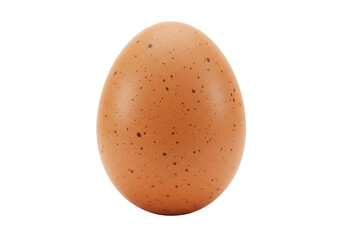 Isolated egg with speckled brown shell, oval shape, perfect for breakfast meals and baking
