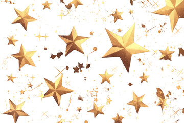 Golden Stars Scattered on a Transparent Dark Background Holiday Celebration Festive Design Glittering Gold Sparkles Decorative Pattern Glowing Cosmic Ornament Decoration Wallpaper Invitation Card