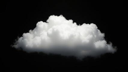 set of white cloud isolated on black background