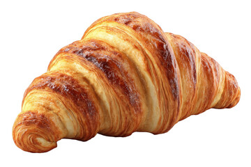 Golden Brown Croissant Pastry on Transparent Background Detailed Texture Freshly Baked Delicious Flaky Layers Perfect Morning Treat High Resolution Photography Close Up Studio Shot Isolated