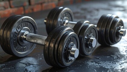 Naklejka premium close up of a dumbbell weights