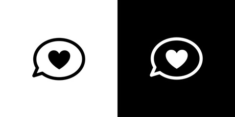 ハートマークの吹き出しアイコン