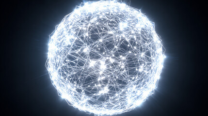 Captivating abstract global network sphere brilliantly connecting data points for advanced technology concepts and artificial intelligence