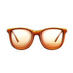 Fototapeta premium Stylish orange framed eyeglasses isolated on transparent background.