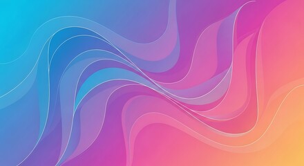 The image showcases a vibrant and dynamic abstract design, featuring a harmonious blend of blue, purple, pink, and orange hues, creating a visually stunning and captivating composition
