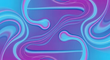 An abstract composition featuring swirling, organic forms in shades of blue, purple, and pink, creating a sense of fluidity and movement with a modern and artistic aesthetic appeal