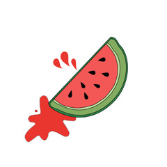 Watermelon slice vector. Fresh watermelon illustration. Juicy tropical fruit art. Summer fruit vector. Watermelon clipart isolated. Tropical fruit illustration. Fresh fruit graphic design. 
