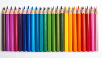 color pencils isolated on white background