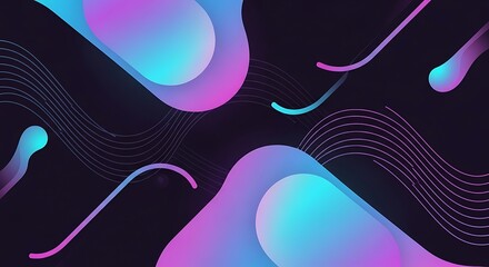 A captivating abstract background featuring fluid shapes in vibrant hues of blue and purple, creating a modern and dynamic design with a sense of movement and depth on a dark backdrop