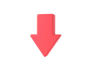 3D rendered arrow pointing downwards against a black background
