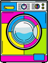 Colorful Washing Machine Illustration