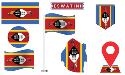 Flag Vector Design Set  National Symbol Collection