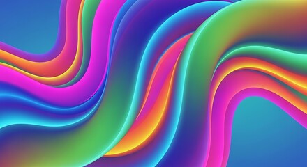 A vibrant and dynamic abstract background featuring a series of colorful, flowing, and intertwined 3d shapes against a gradient blue backdrop, creating a visually stimulating and modern design
