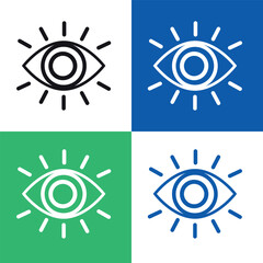 Eye with Rays Icon ,Vision  Awareness.