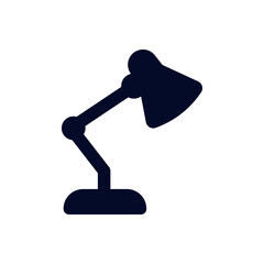Black Flat Desk Lamp Study Light Icon