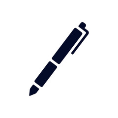 Black Flat Pen Writing Tool Stationery Icon