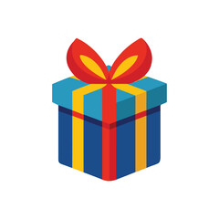Minimalist Gift Box Icon | Flat Present Symbol for Birthday and Christmas