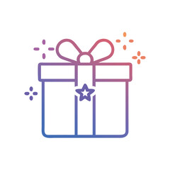 Minimalist Gift Box Icon | Flat Present Symbol for Birthday and Christmas