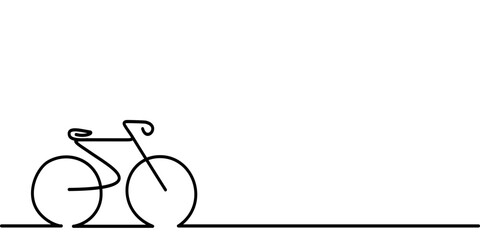 Bicycle linear drawing icon, Continuous line Bicycle vector. Flat vector illustration design isolated on white background.