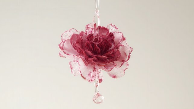 pink rose in water