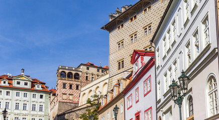 historic buildings in historic neighbourhood Mala Strana of Prague, Czechia