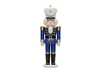 Isolated nutcracker soldier toy figurine, christmas decorative figure for holiday decoration
