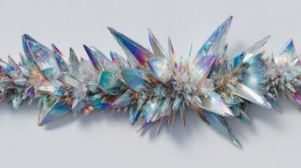 Abstract Iridescent Crystal Formation