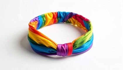 colorful cloth ring on a white 