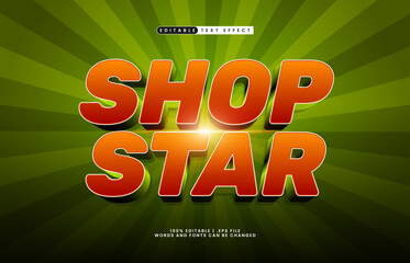 shop star editable text effect