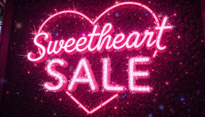 Neon Sign Sweetheart Sale Valentine’s Promotion