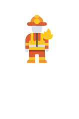 Firefighter Outline Icon Vector, Minimal Emergency and Safety Symbol for Rescue Services