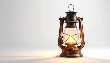 old oil lamp on a white background