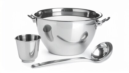 stainless steel bowl isolated on white 